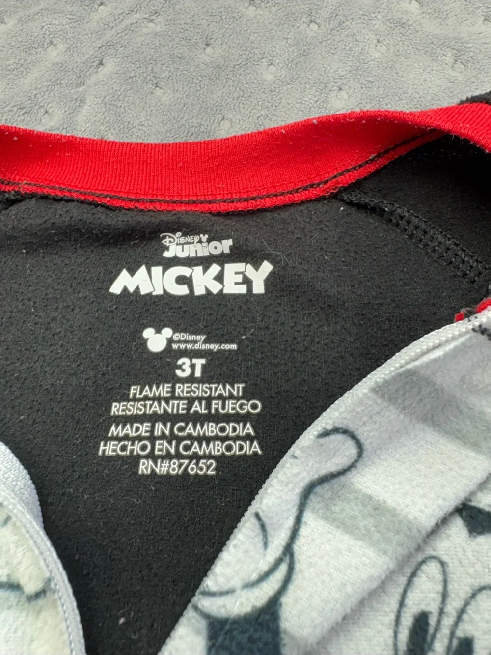 Disney Mickey & Friends Black, White, Red and Yellow Footed One-Piece